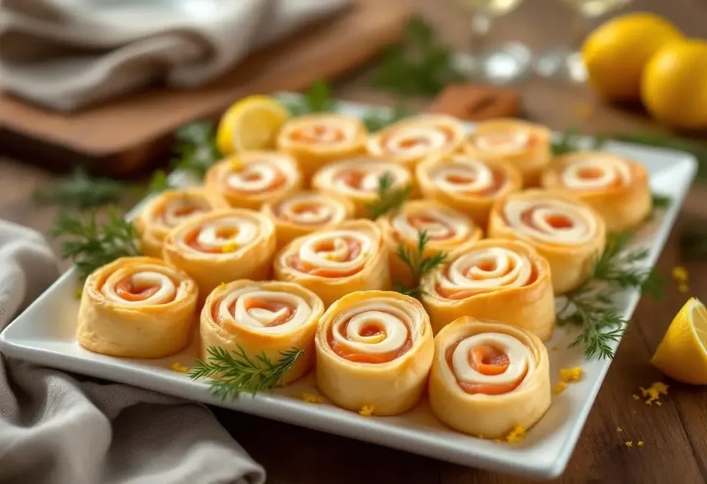 Trop simples pour être si bons ? Ces petits roulés feuilletés au fromage et saumon font de l’ombre à toutes les verrines
